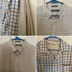 LOT of 3 Men’s Long sleeve Linen Button Down Shirts XL